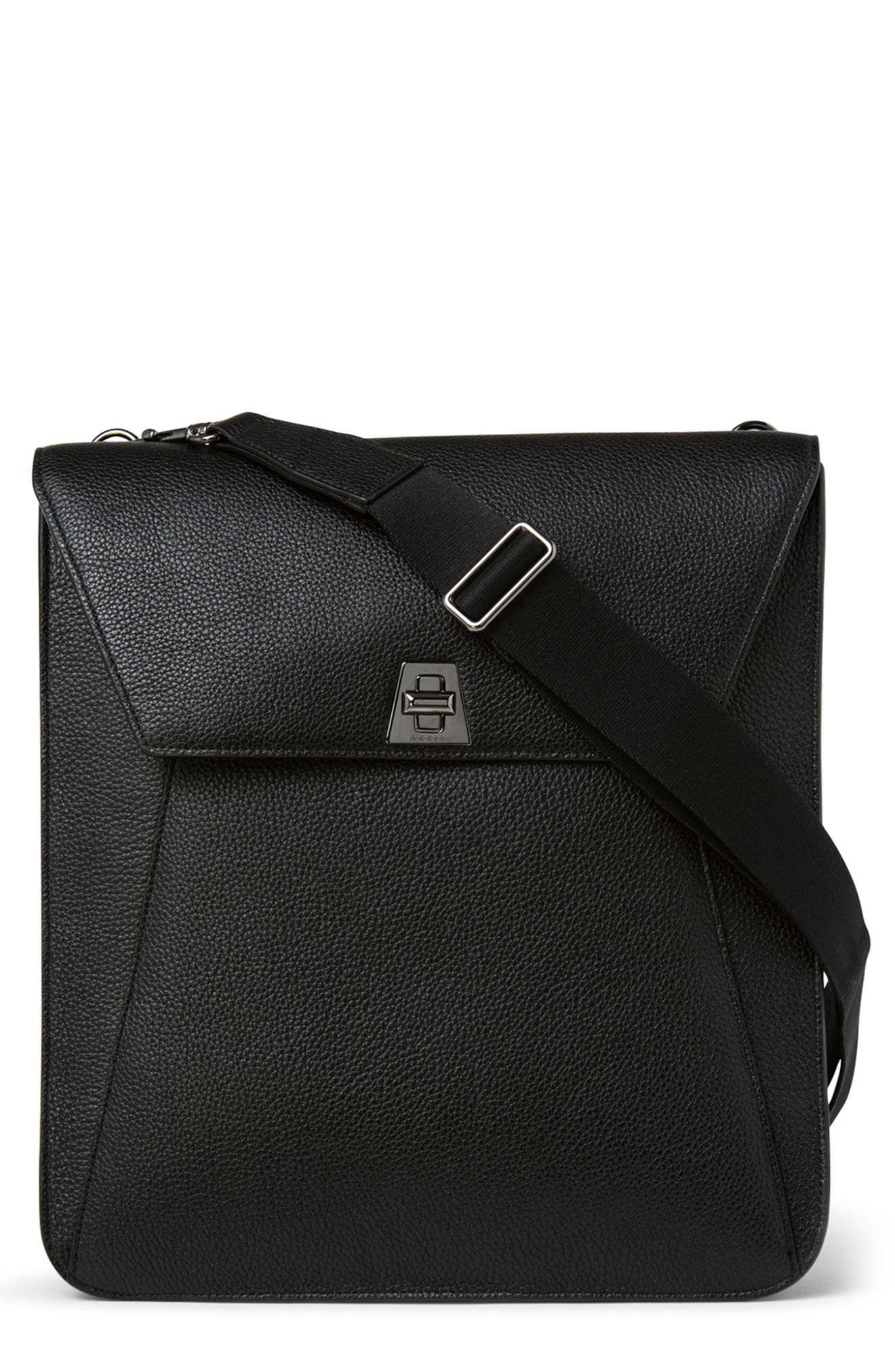 Akris Medium Anouk Leather Messenger Bag, Main, color, 