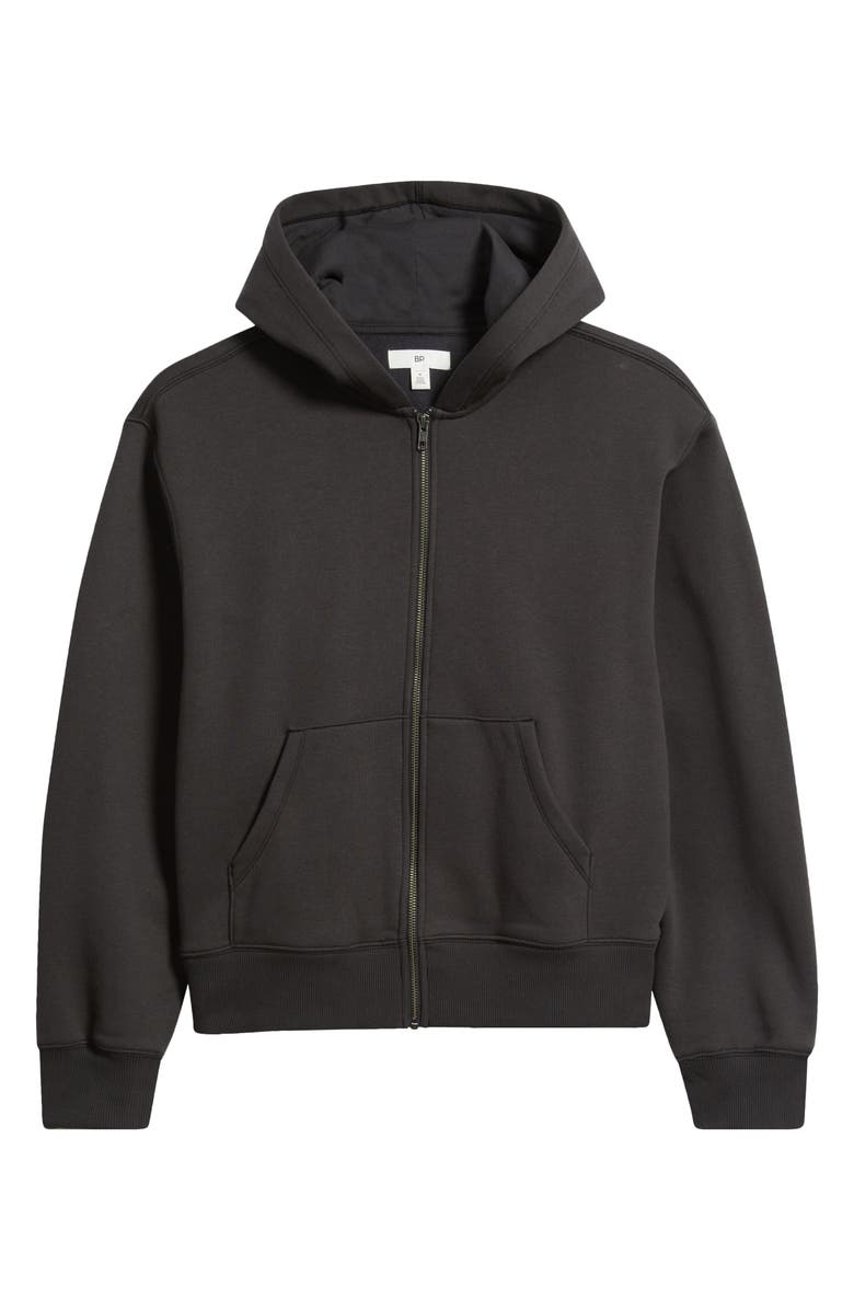 BP. Crop Fleece Zip Hoodie, Main, color, Black Faded
