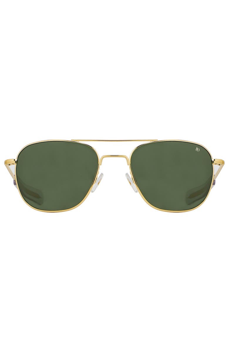 American Optical Original Pilot 57mm Aviator Glass Non Polarized, Alternate, color, Gold - Gng