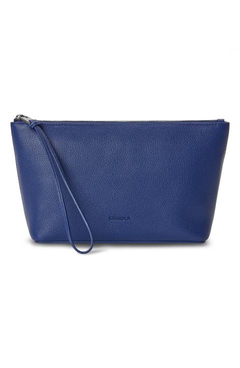 Small Zip Pebbled Leather Cosmetic Case