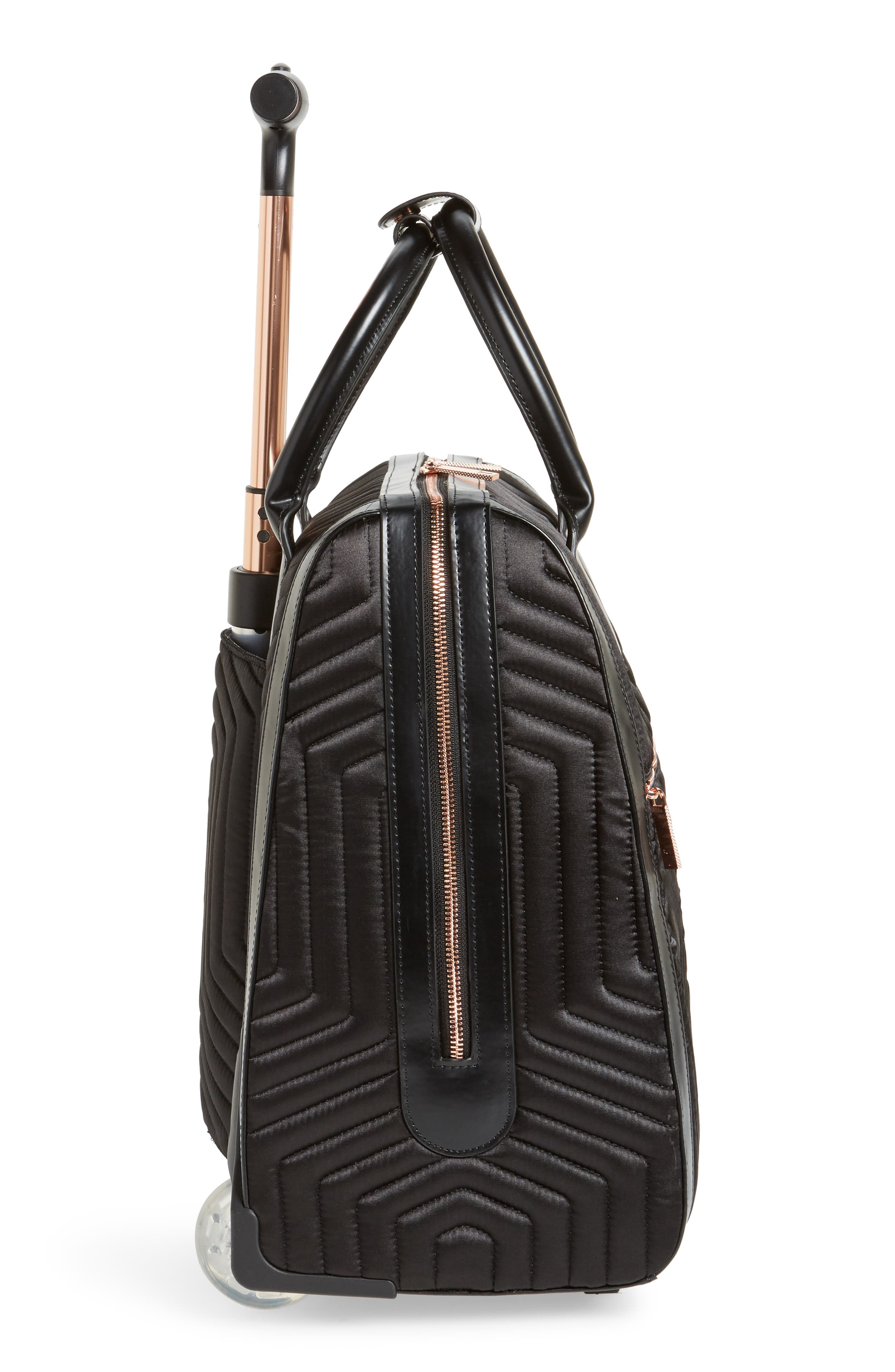 Ted Baker London Anisee Quilted Wheeled Travel Bag, Alternate, color, 