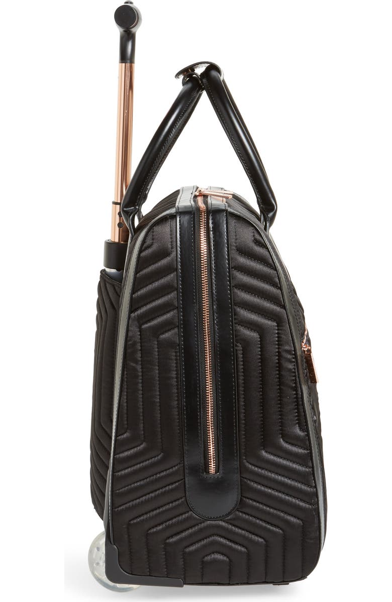 Ted Baker London Anisee Quilted Wheeled Travel Bag, Alternate, color,