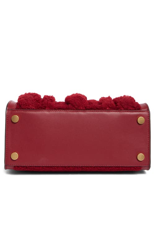 Kate Spade New York Manhattan Cable Stitch Genuine Shearling Tote Bag In Red