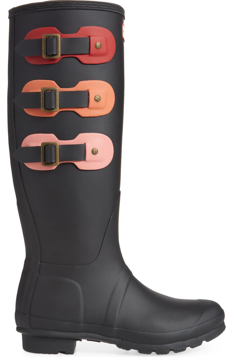 Hunter Triple Buckle Tall Rain Boot, Alternate, color,