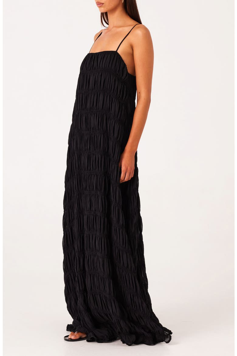 Louisiana Smock Maxi Dress, Alternate, color, BLACK