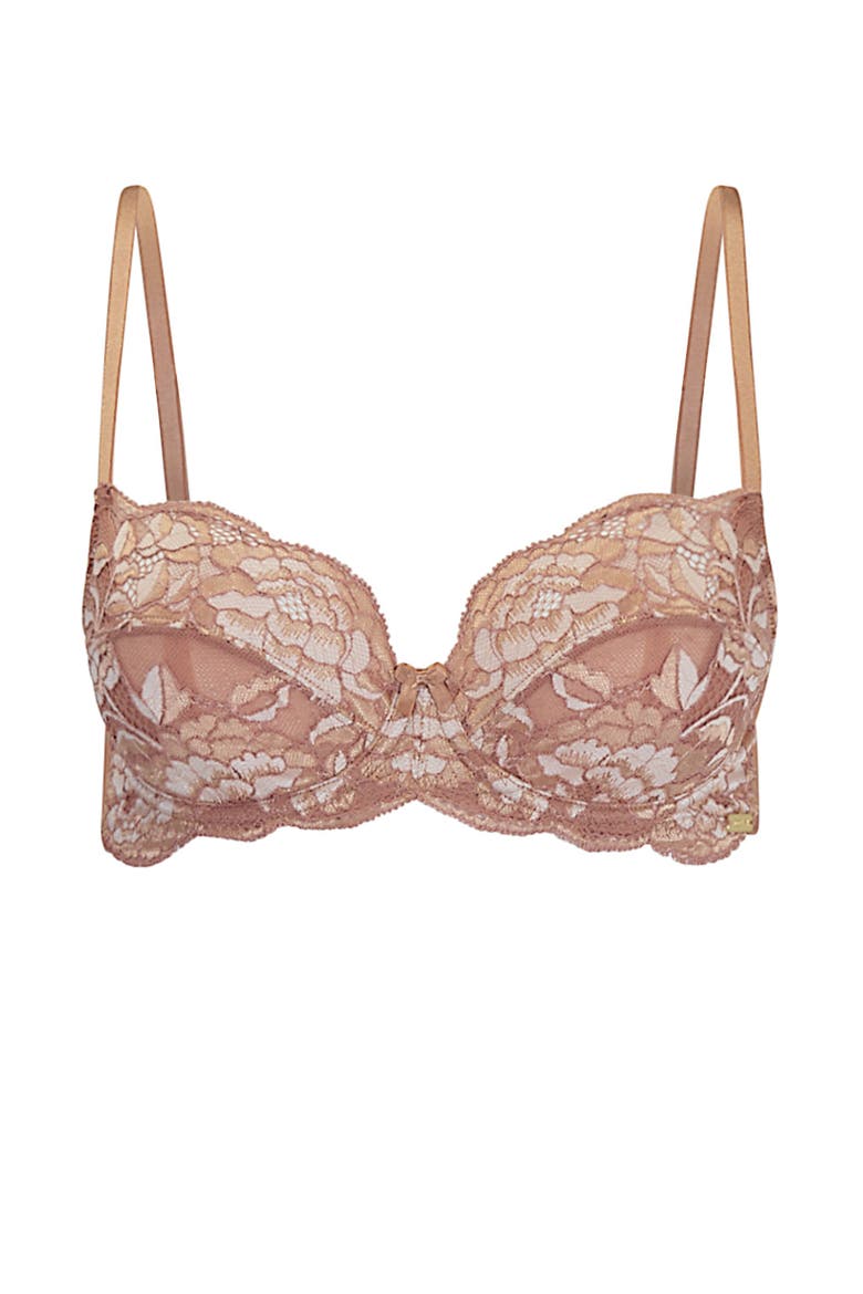 Chelsi Unlined Demi Bra, Alternate, color, Medium beige