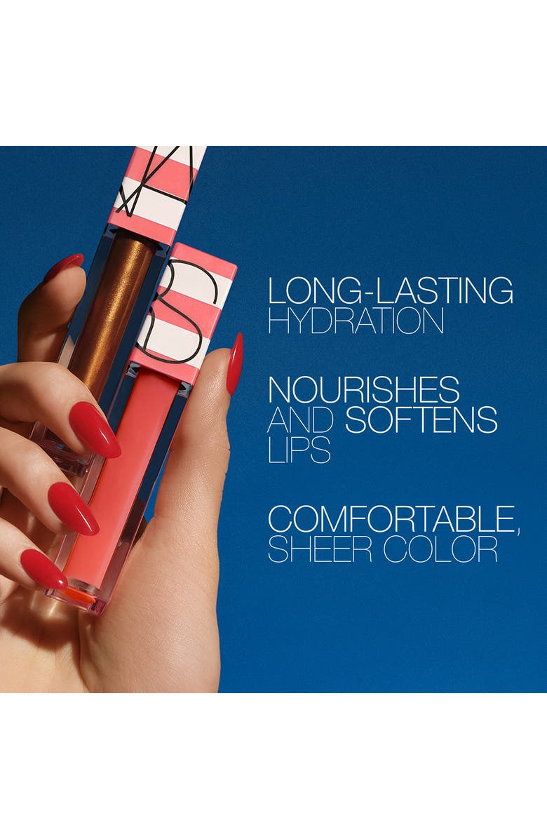 NARS Hot Escape Afterglow Lip Oil, Alternate, color, Laguna