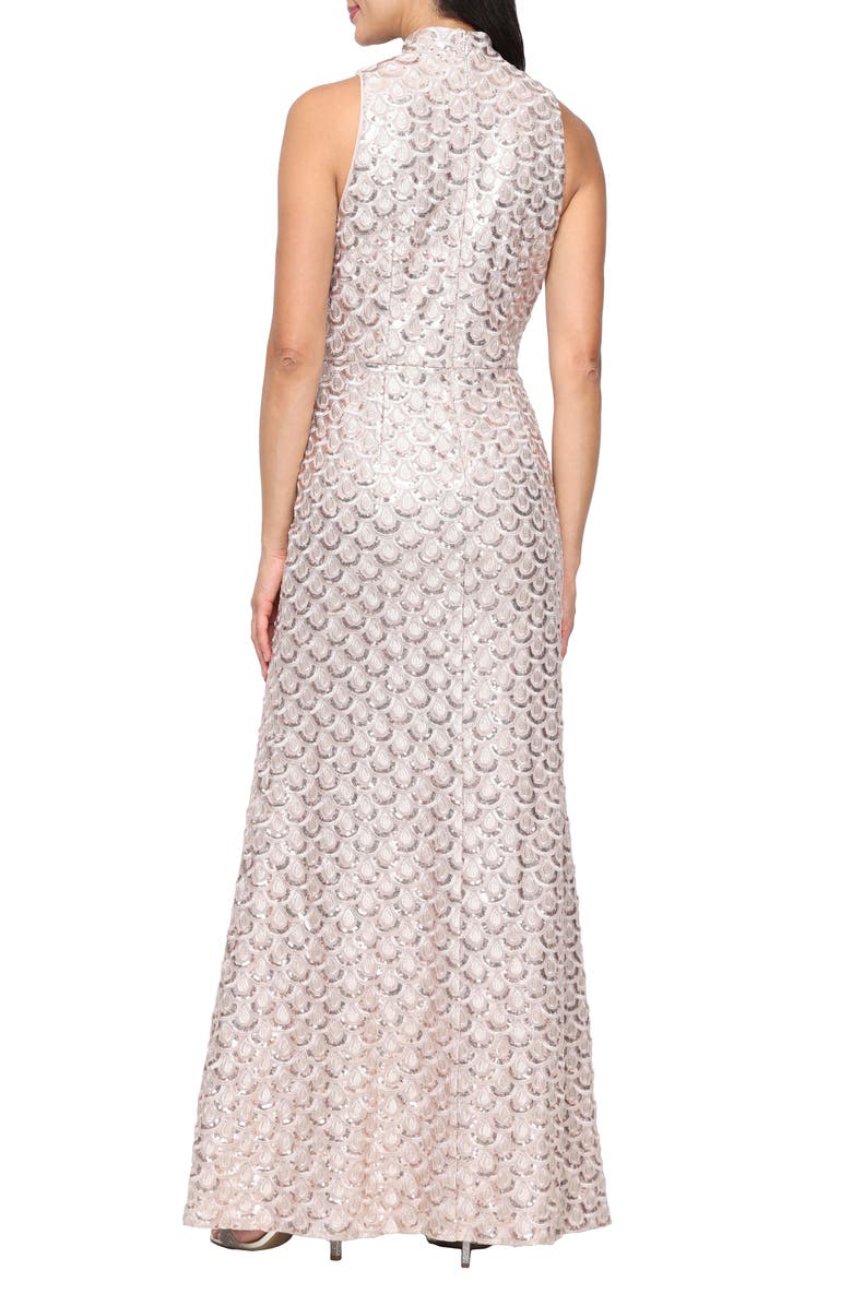 Alex Evenings Embroidered Sequin Sleeveless Gown, Alternate, color, Taupe