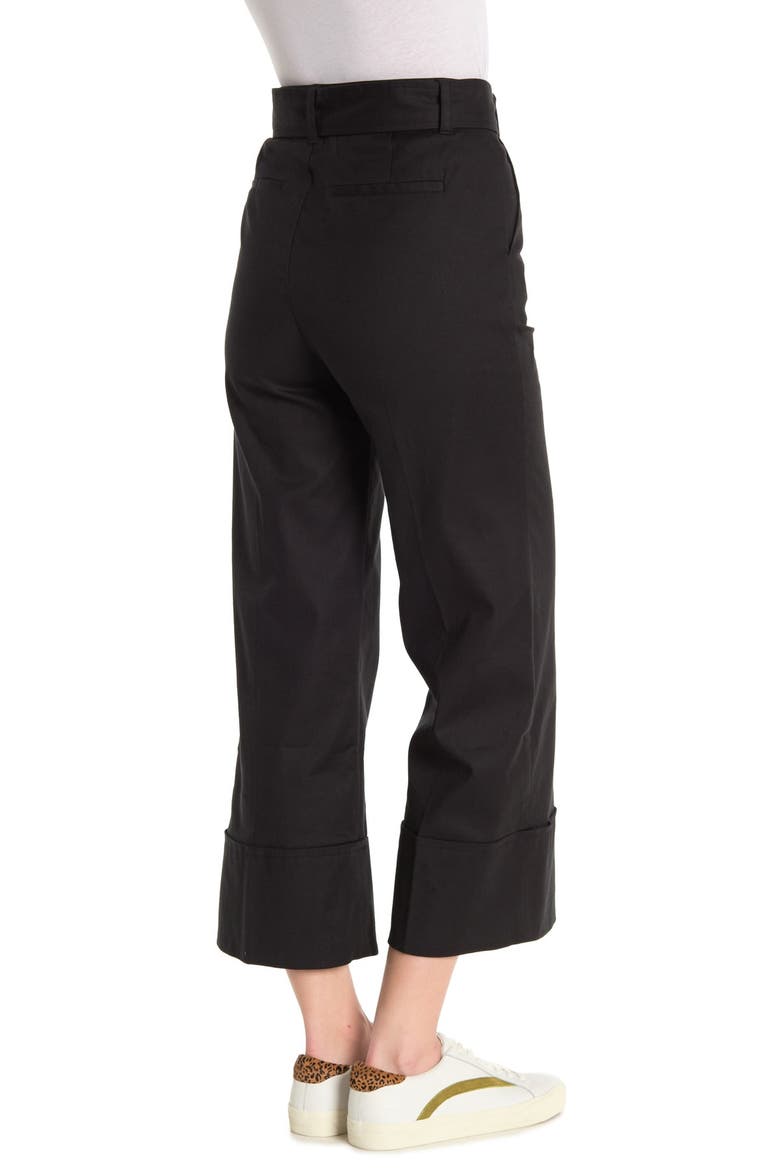 Belted Cropped Pants, Alternate, color, NOIR