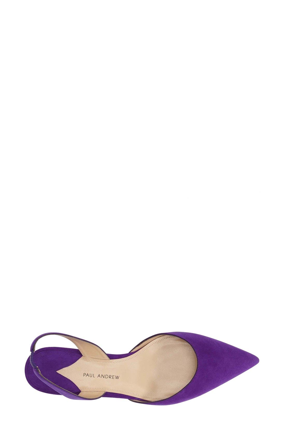 'Rhea' Slingback Flat, Alternate, color, PURPLE SUEDE