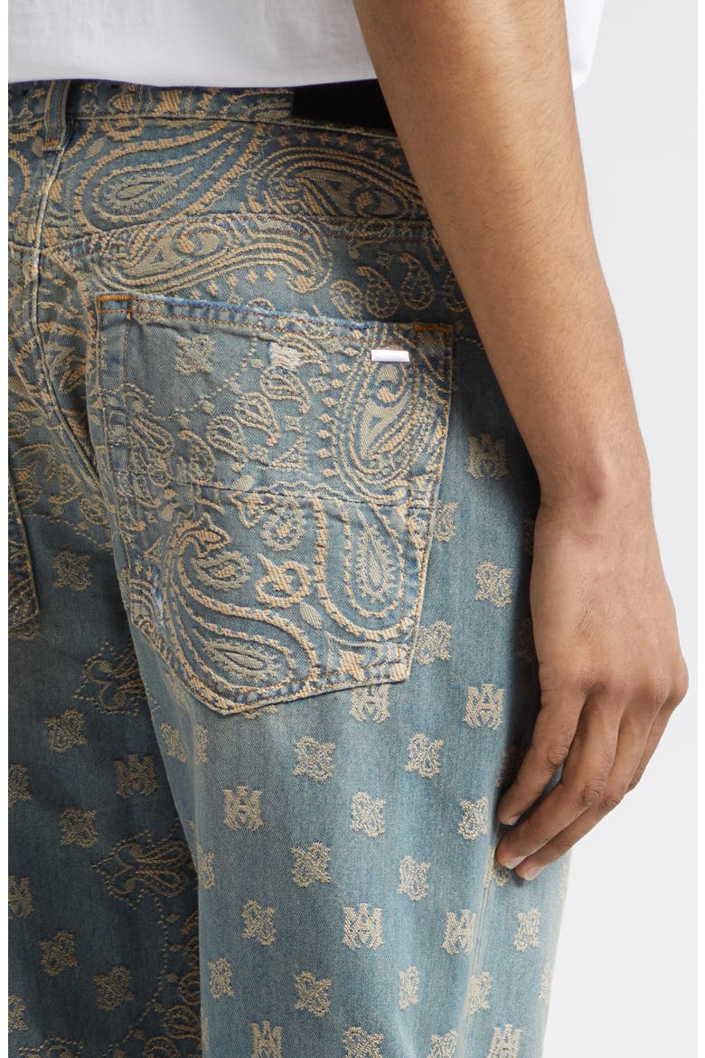 AMIRI Bandana Jacquard Straight Leg Jeans (Men) | Nordstrom