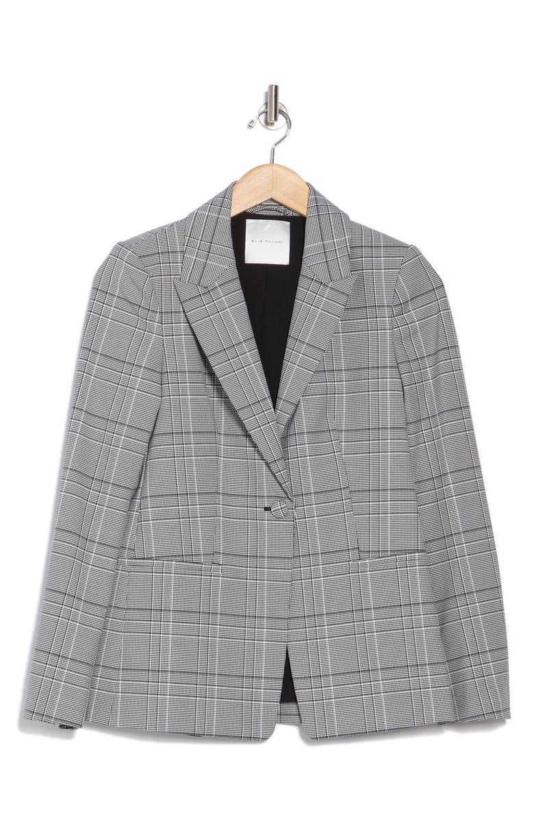 Elie Tahari The Madelyn Plaid Peak Lapel Stretch Blazer, Alternate, color, Madelyn Plaid