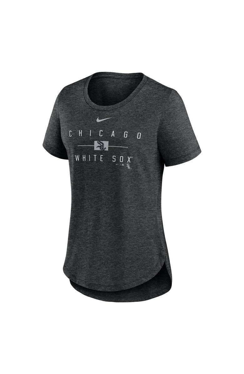 Nike Women's Nike Heather Black Chicago White Sox Knockout Team Stack Tri-Blend T-Shirt, Alternate, color, Heather Black