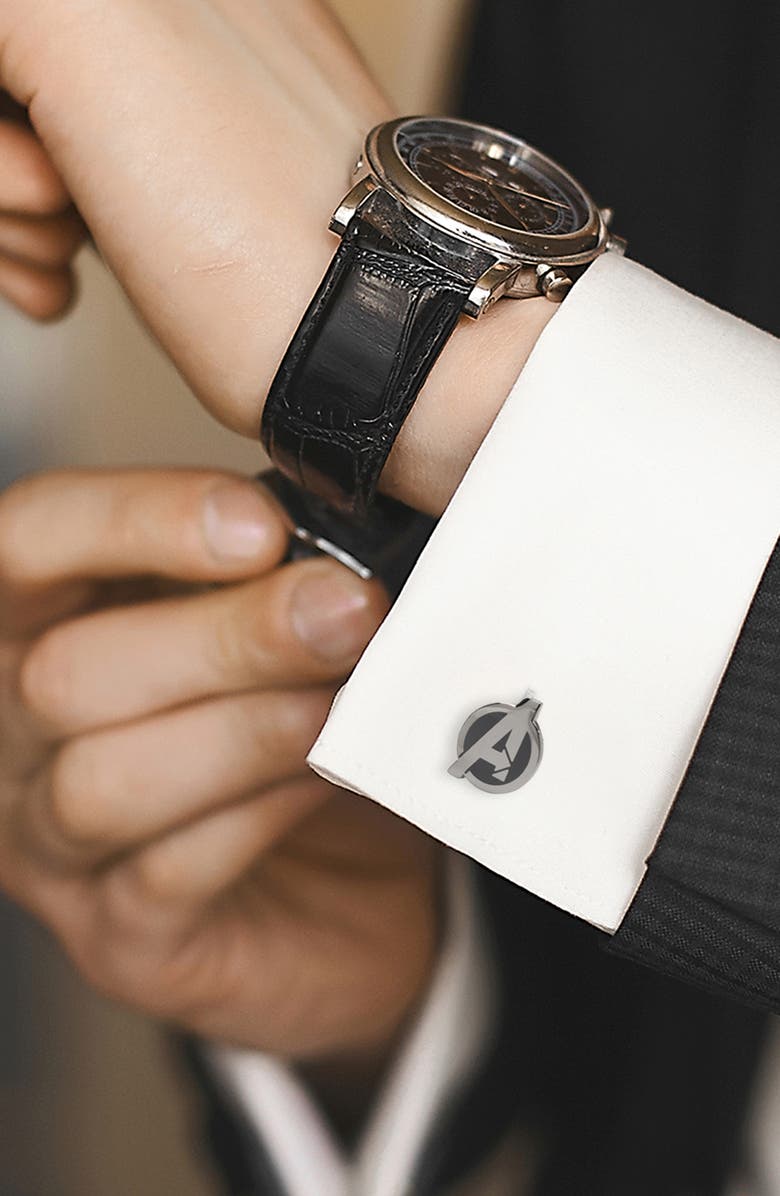 Cufflinks, Inc. Avengers Cuff Links, Alternate, color, Gunmetal