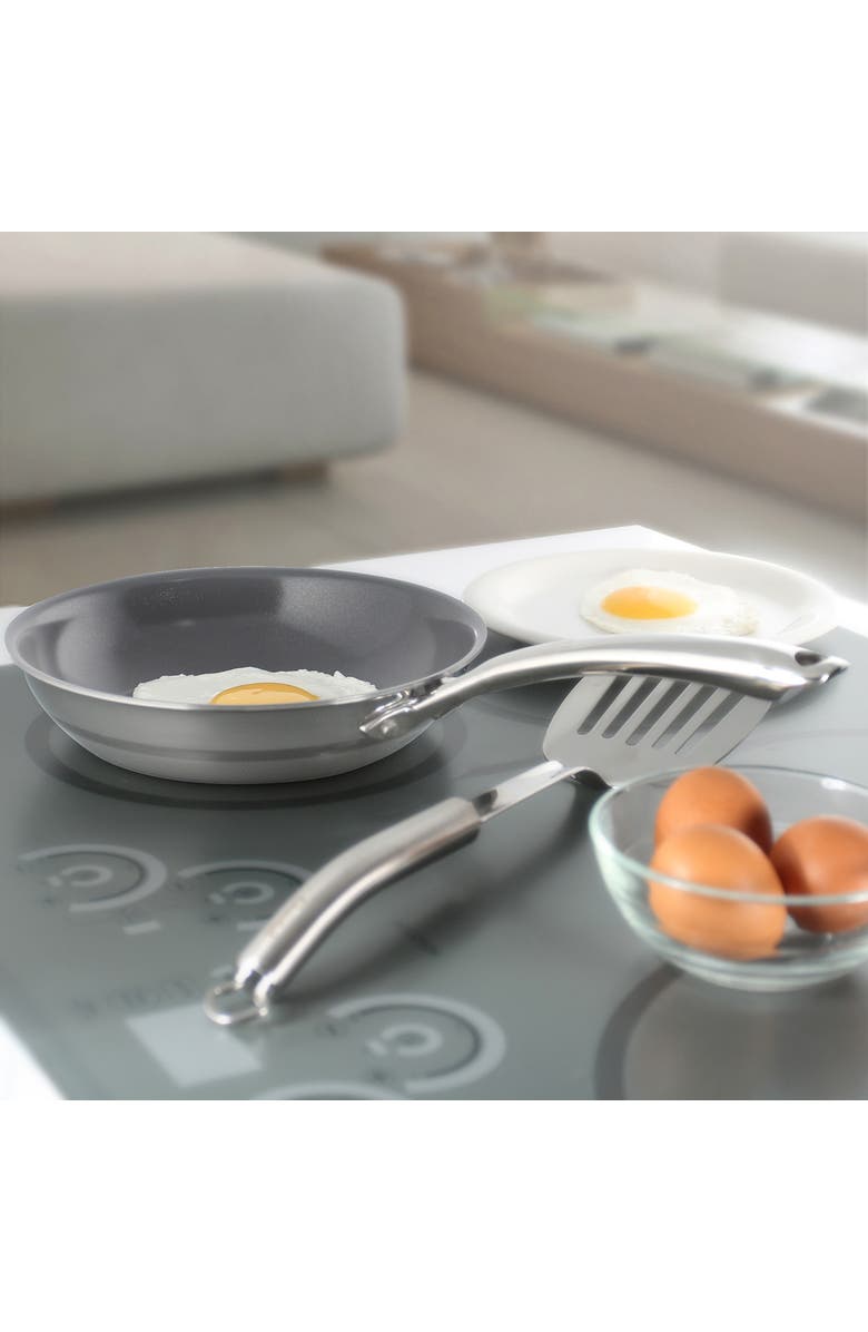 CHANTAL 3.Clad 8-Inch Fry Pan w/ Fusion Ti Nonstick Ceramic Coating, Alternate, color, Silver