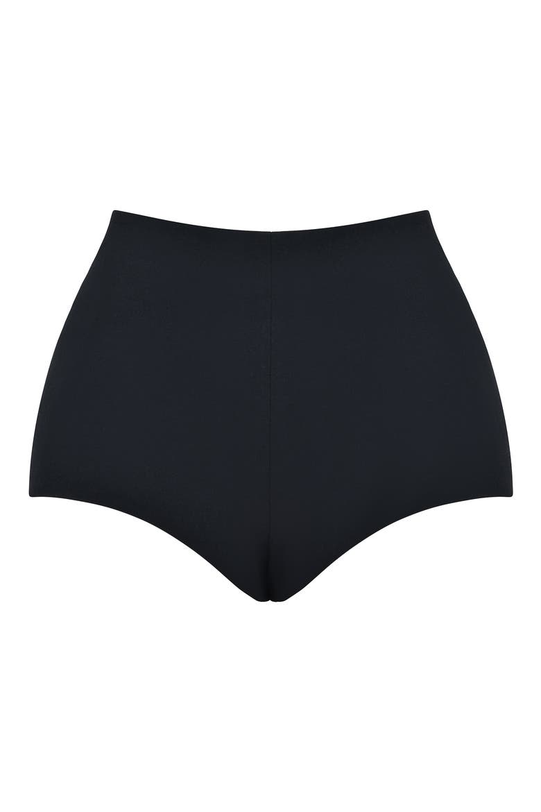 Tahni Back Zip High Waist Shorts, Alternate, color, BLACK