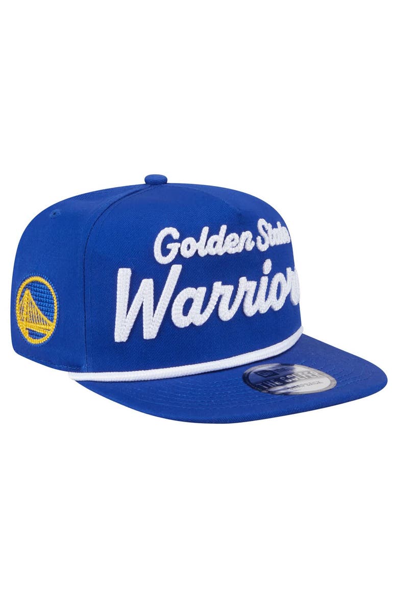 Men's New Era Royal Golden State Warriors Team Text Golfer Snapback Hat, Main, color, Royal