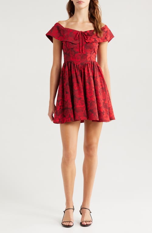 Lulus Enviable Charm Off the Shoulder Minidress in Red 