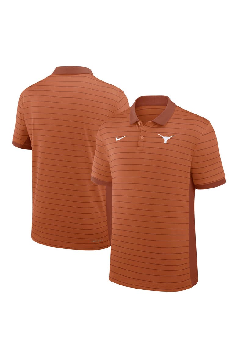 Men's Nike Texas Orange Texas Longhorns 2025 Early Season Coaches Sideline Victory Stripe Performance Polo, Alternate, color, Burnt Orange