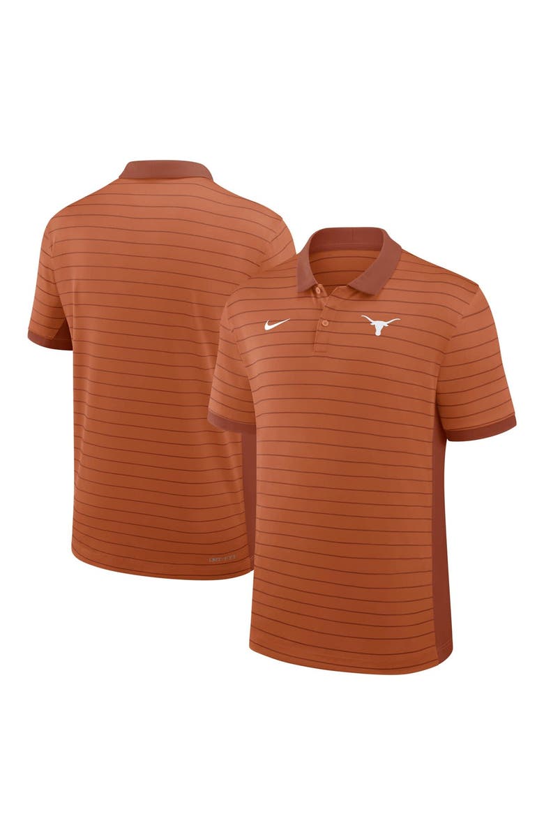 Nike Men's Nike Texas Orange Texas Longhorns 2025 Early Season Coaches Sideline Victory Stripe Performance Polo, Alternate, color, Burnt Orange