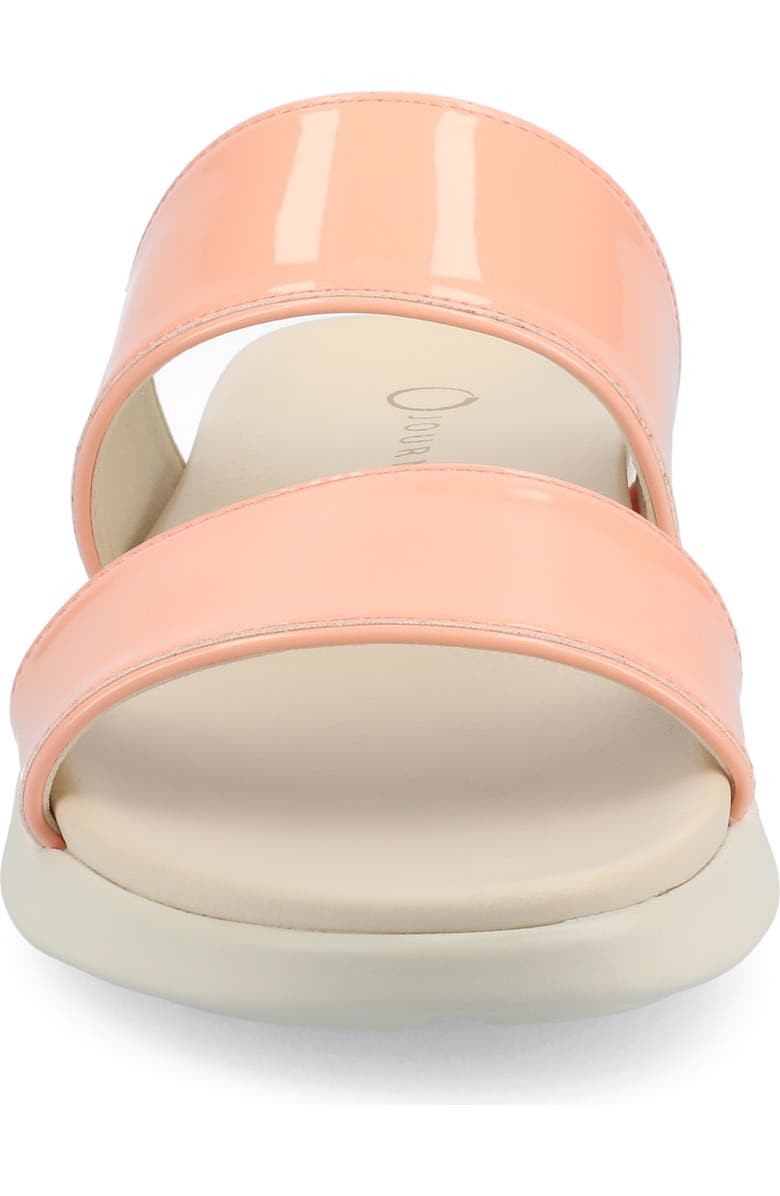 Journee Collection Janis Wedge Slide Sandal, Alternate, color, Patent/ Pink