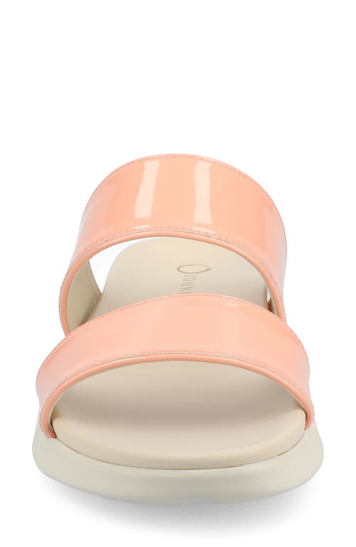 Journee Collection Janis Wedge Slide Sandal In Patent/pink