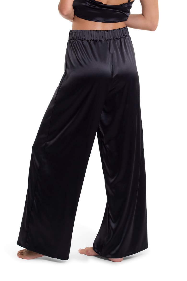 Luxe Satin Pajama Pants, Alternate, color, BLACK