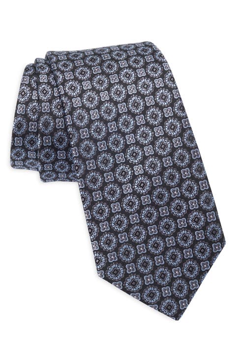 Medallion Jacquard Silk Tie