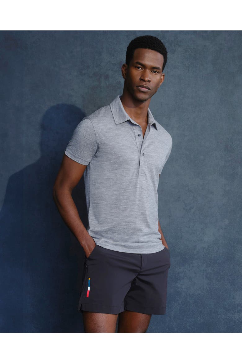 Sebastian Merino Tailored-Fit Polo Shirt, Alternate, color, Grey Melange