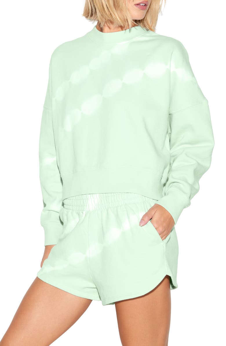 Spiritual Gangster Palisades Shibori Crewneck Cotton Sweatshirt, Alternate, color, 