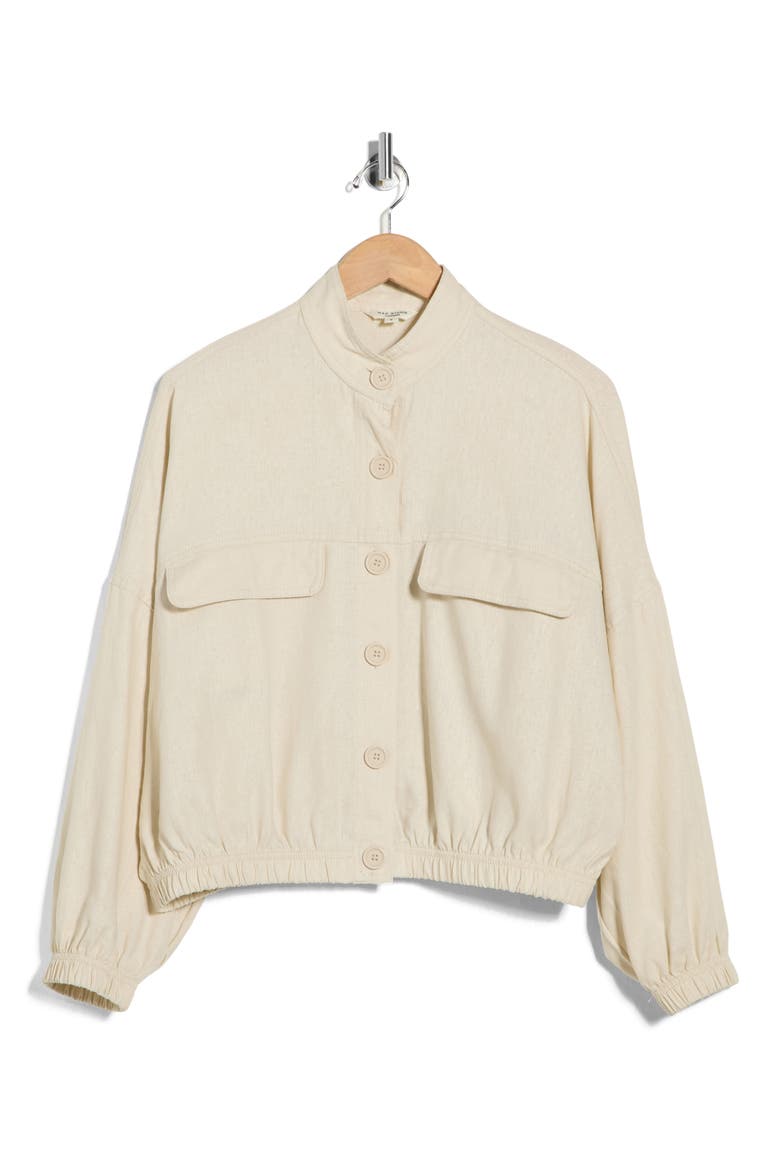 Linen Blend Jacket, Alternate, color, NATURAL