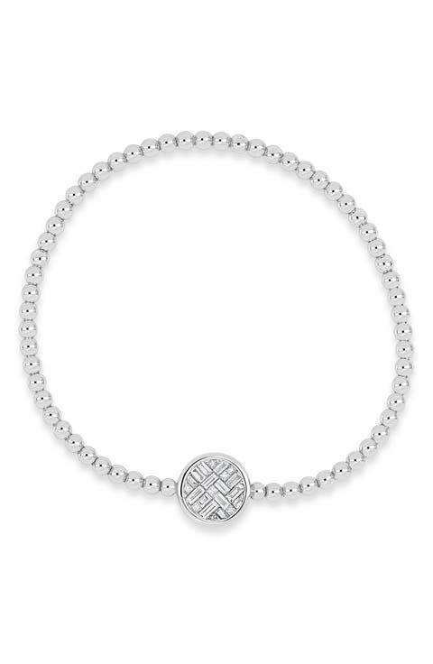 Gatsby Diamond Circle Beaded Stretch Bracelet