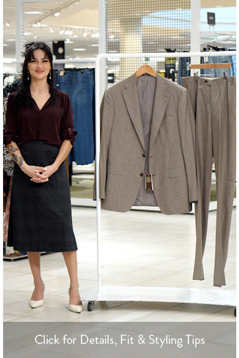 Capri Trim Fit Light Brown Mélange Super 150s Wool Suit video