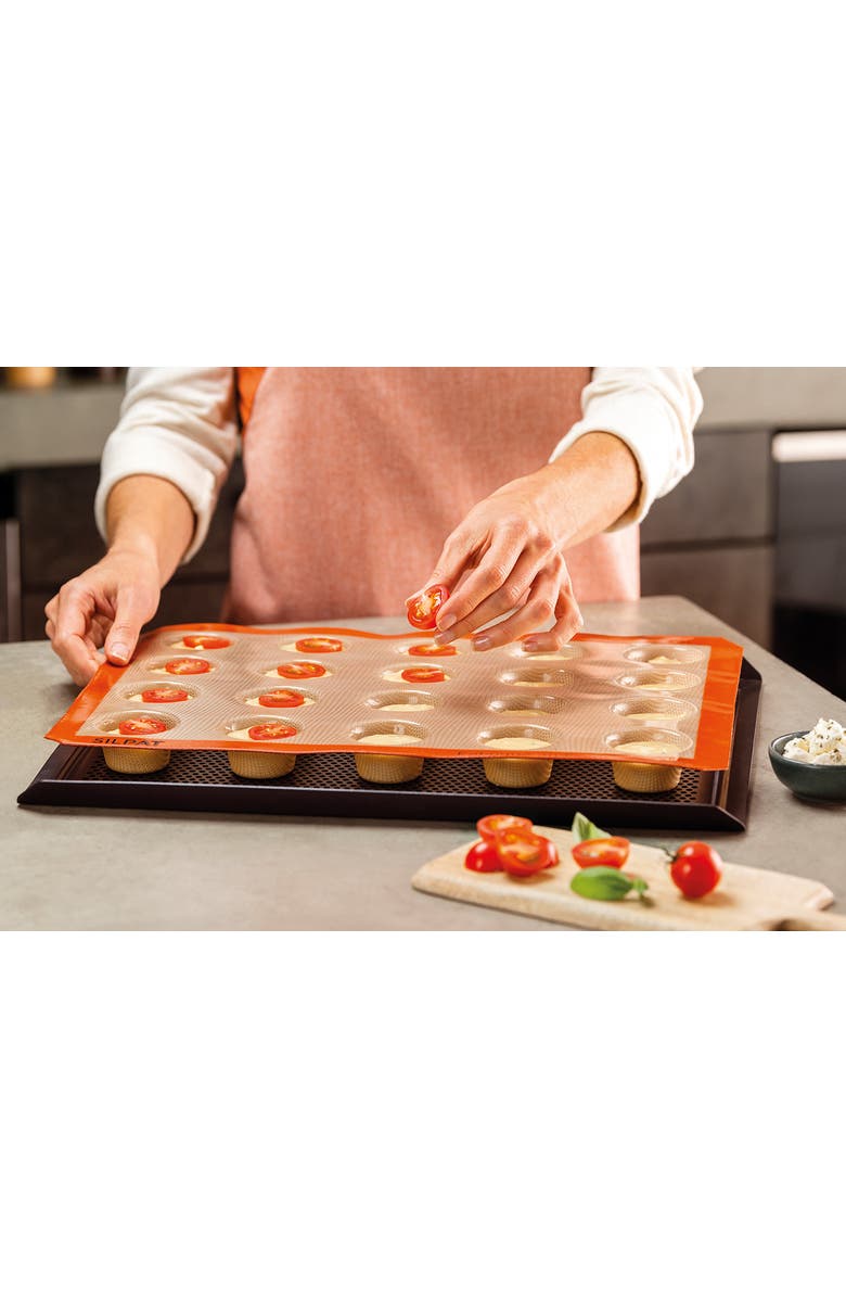 Silpat Perfect Non-Stick Mini Muffin Mold, Alternate, color, Orange
