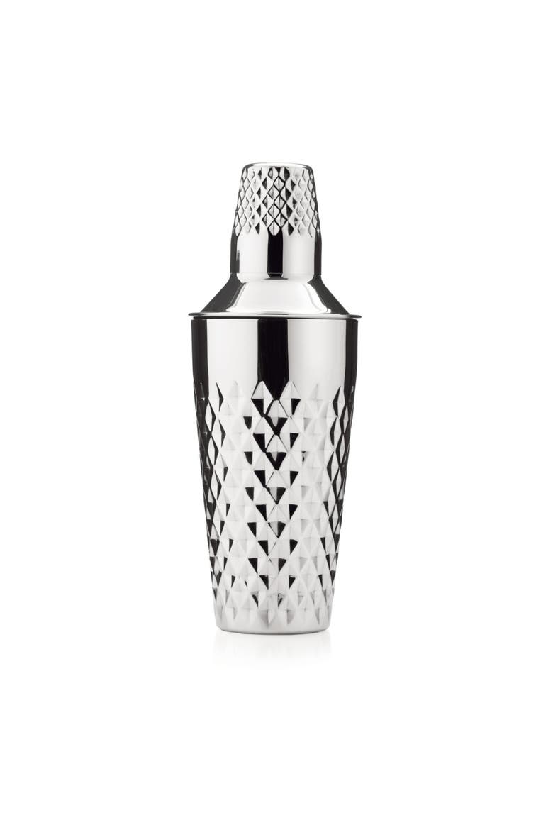 Irving Faceted Cocktail Shaker in Stainless Steel, Main, color, Silver