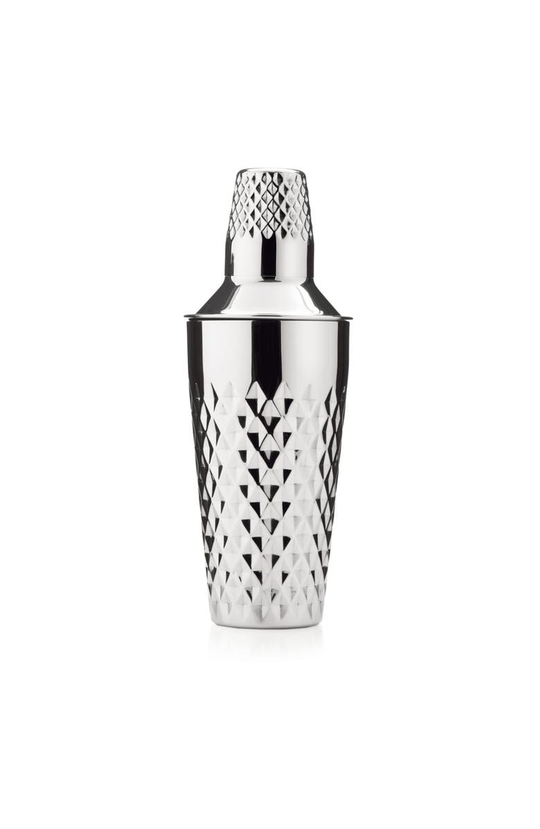 Viski Irving Faceted Cocktail Shaker in Stainless Steel, Main, color, Silver