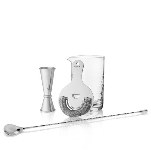 Viski Harrison 4-piece Barware Set In Silver
