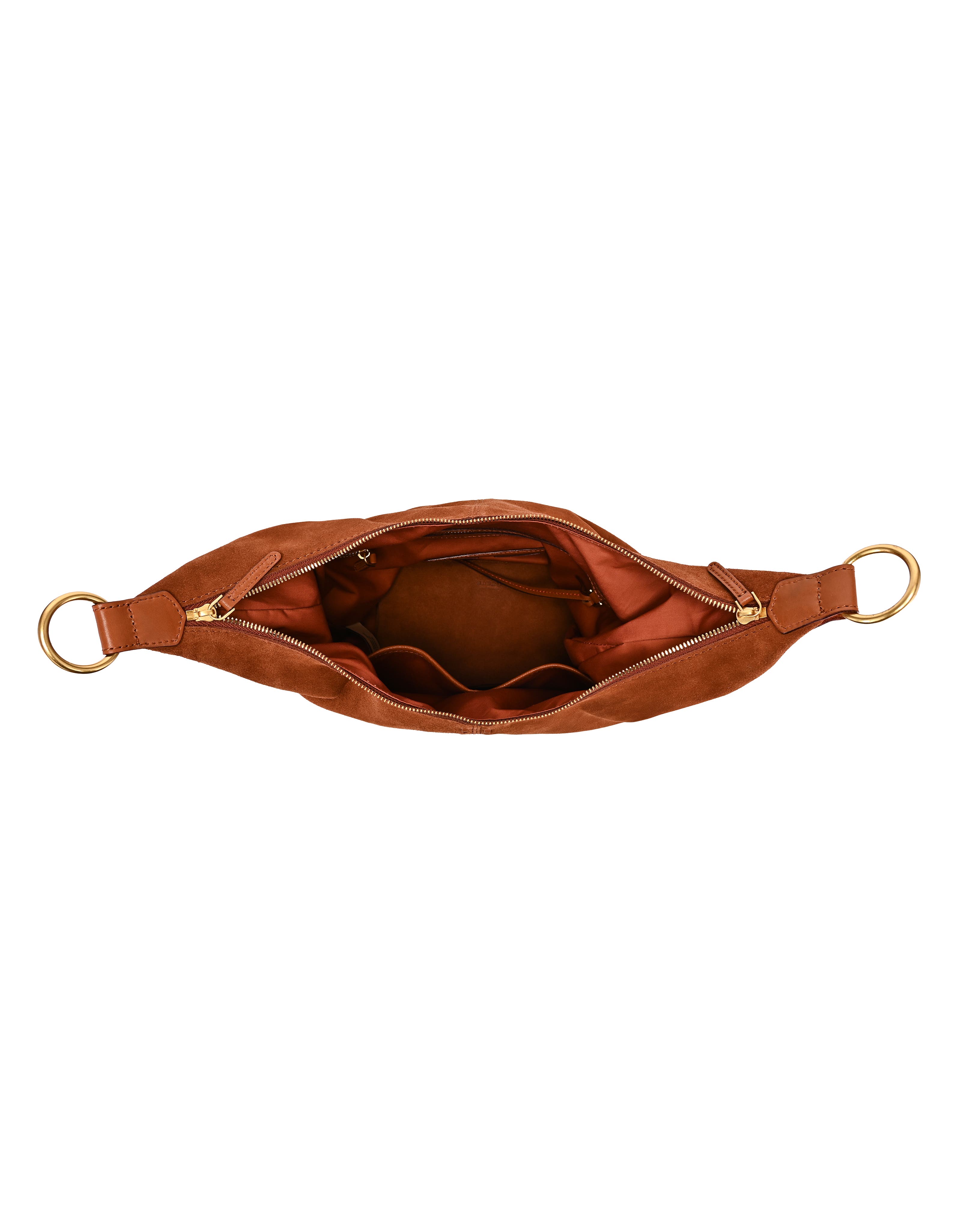 Hydrangea Genuine Leather Suede Heritage Shoulder Bag, Alternate, color, Brown
