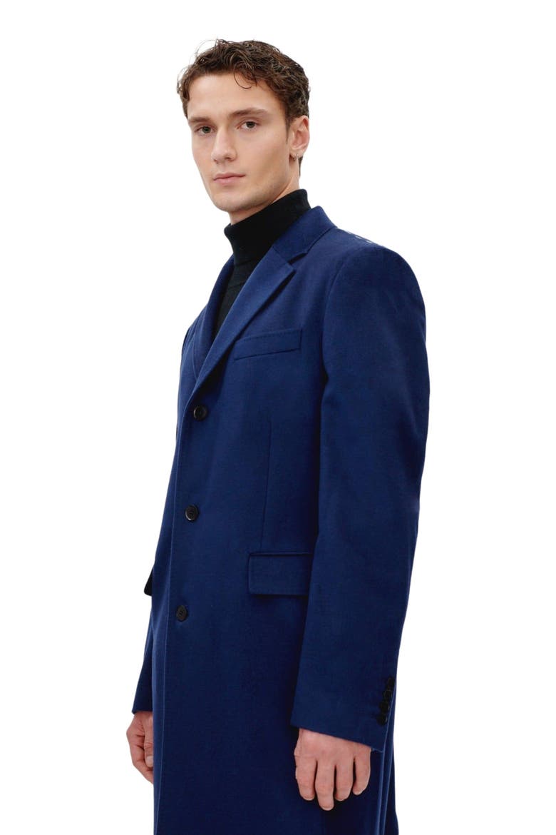Classic Single Breasted Coat, Alternate, color, navy