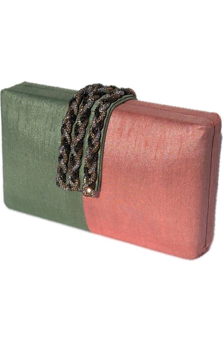 Simitri Braided Fringe Clutch, Alternate, color, Guava