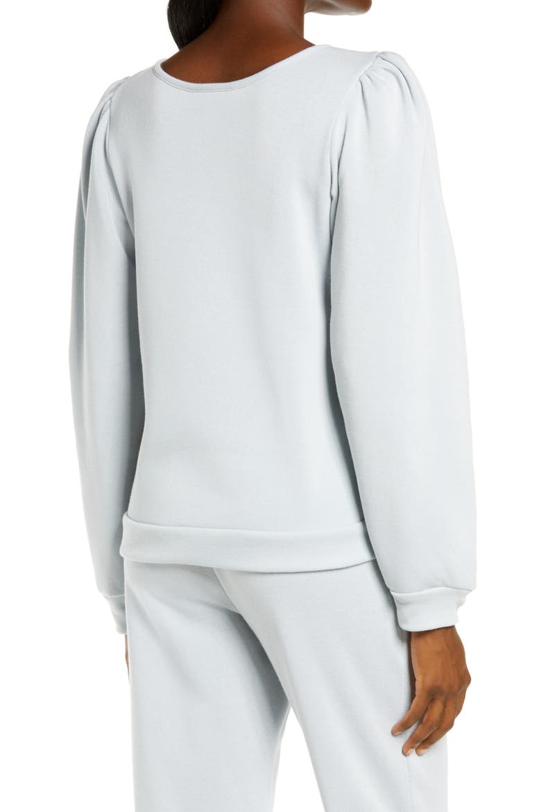 Puff Sleeve Sweatshirt, Alternate, color, BLUE PEARL