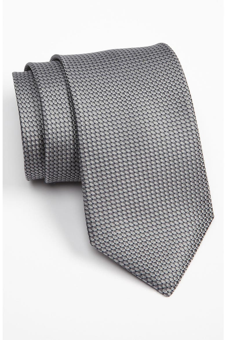 Nordstrom Woven Silk Tie, Main, color, SILVER