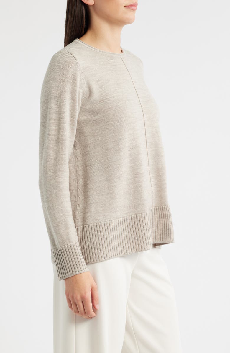Eileen Fisher Crewneck Wool Sweater, Alternate, color, Maple Oat