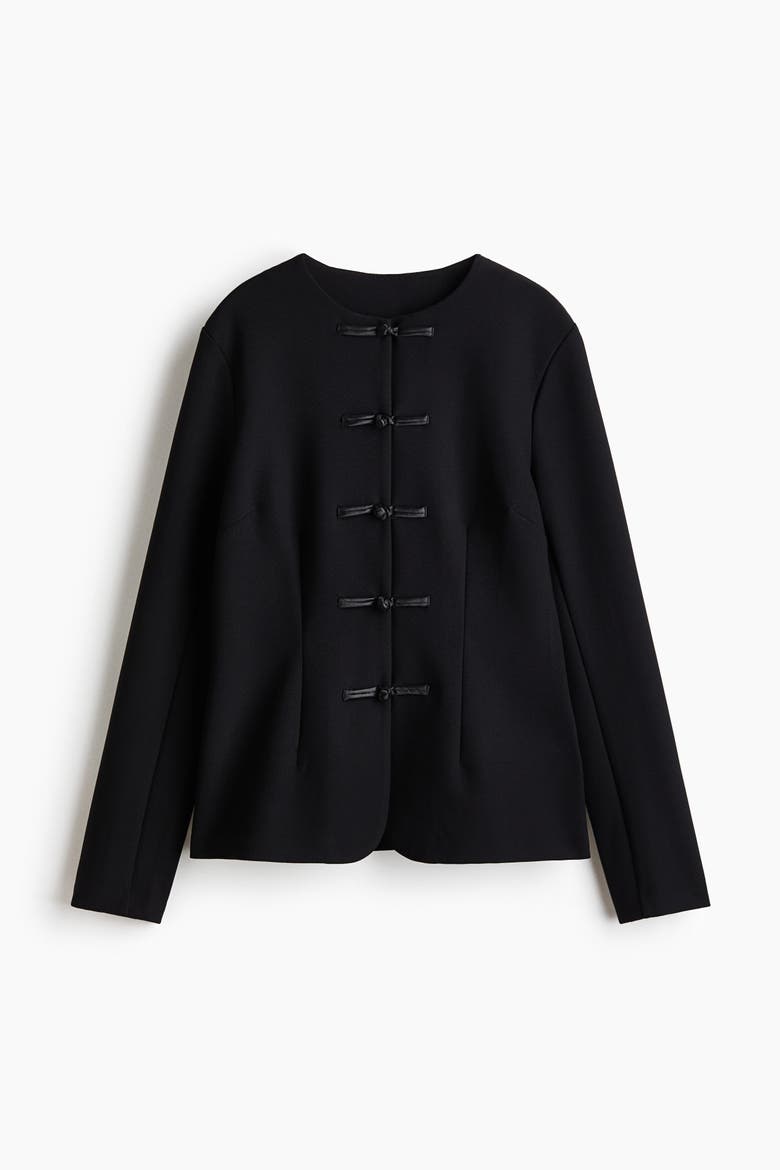 Knot-button Jacket, Alternate, color, Black