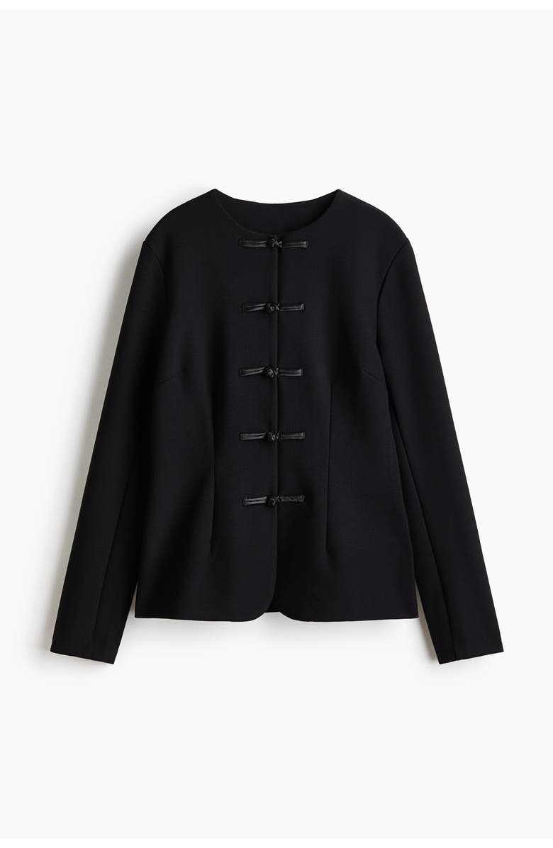 H&M Knot-button Jacket, Alternate, color, Black