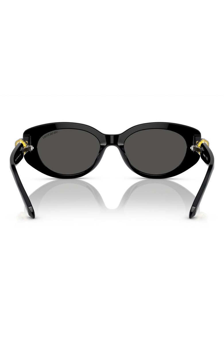 Swarovski 53mm Oval Sunglasses, Alternate, color, Matte Grey