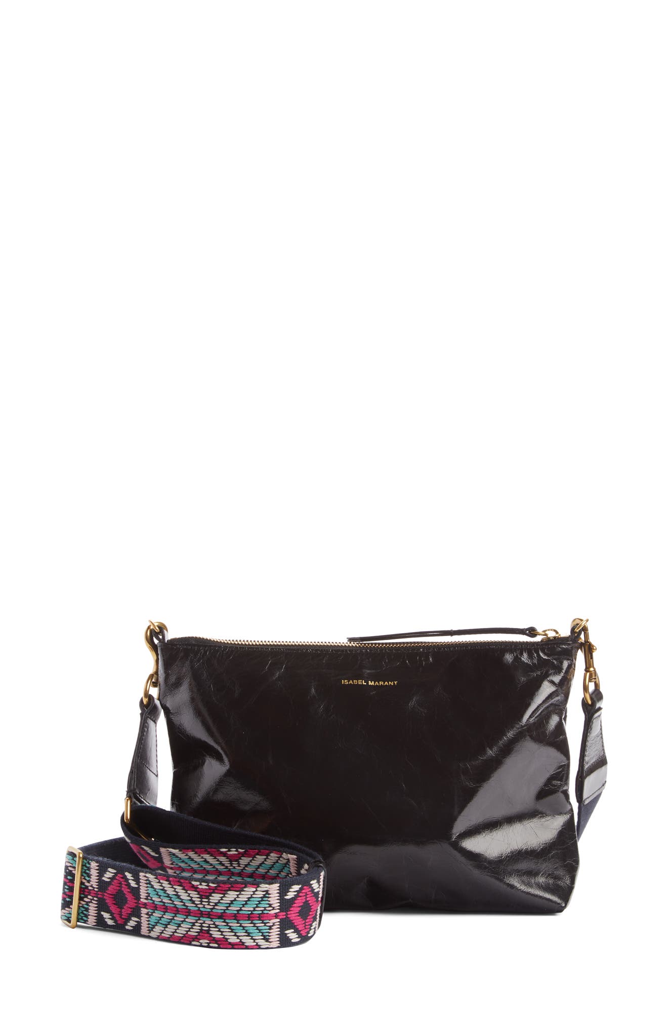 Isabel Marant Nessah Leather Crossbody Bag, Main, color, 