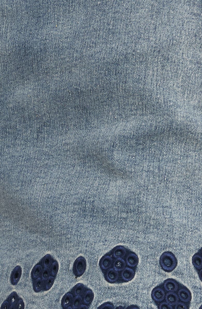 FLYING TOMATO Embroidered Denim Miniskort, Alternate, color, 