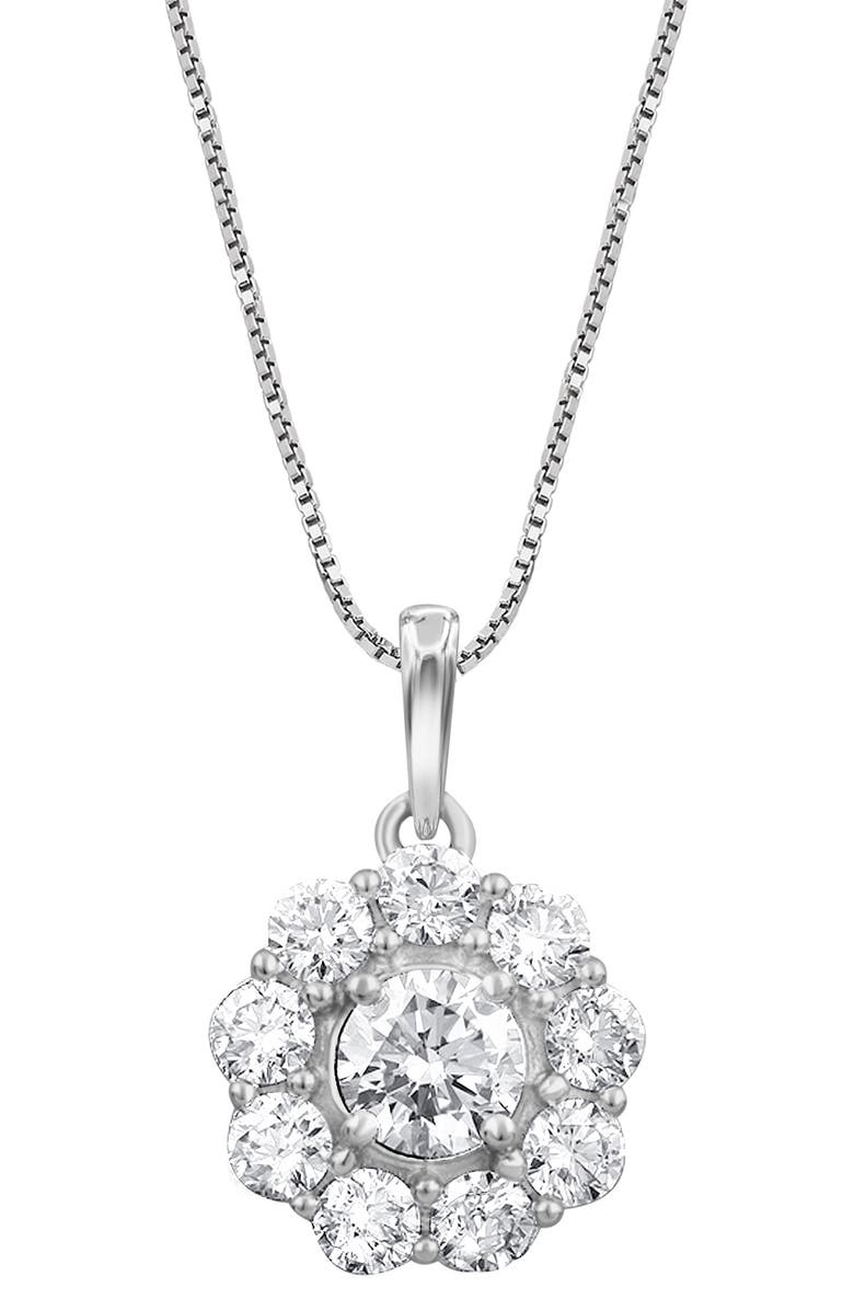 Badgley Mischka Collection Badgley Mischka 14K White Gold Lab Grown Diamond Necklace - 1.00 ctw, Main, color, 