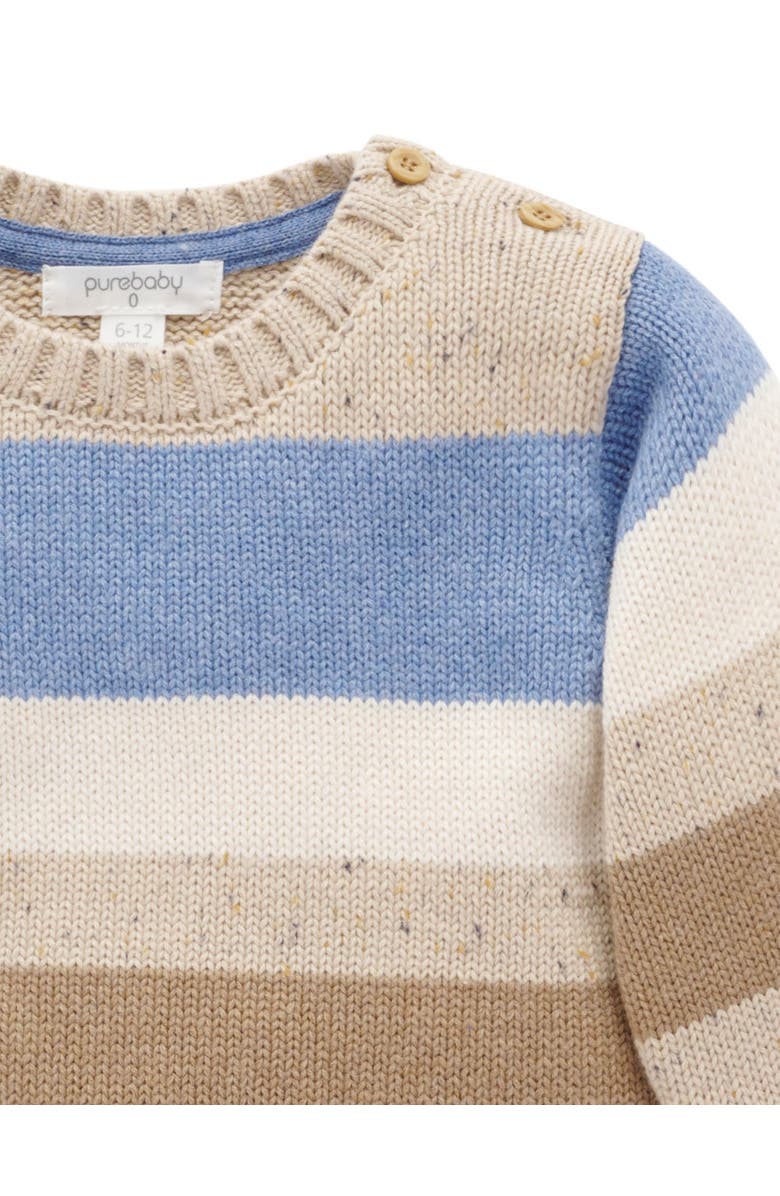 Purebaby Storm Striped Sweater, Alternate, color, Storm Stripe